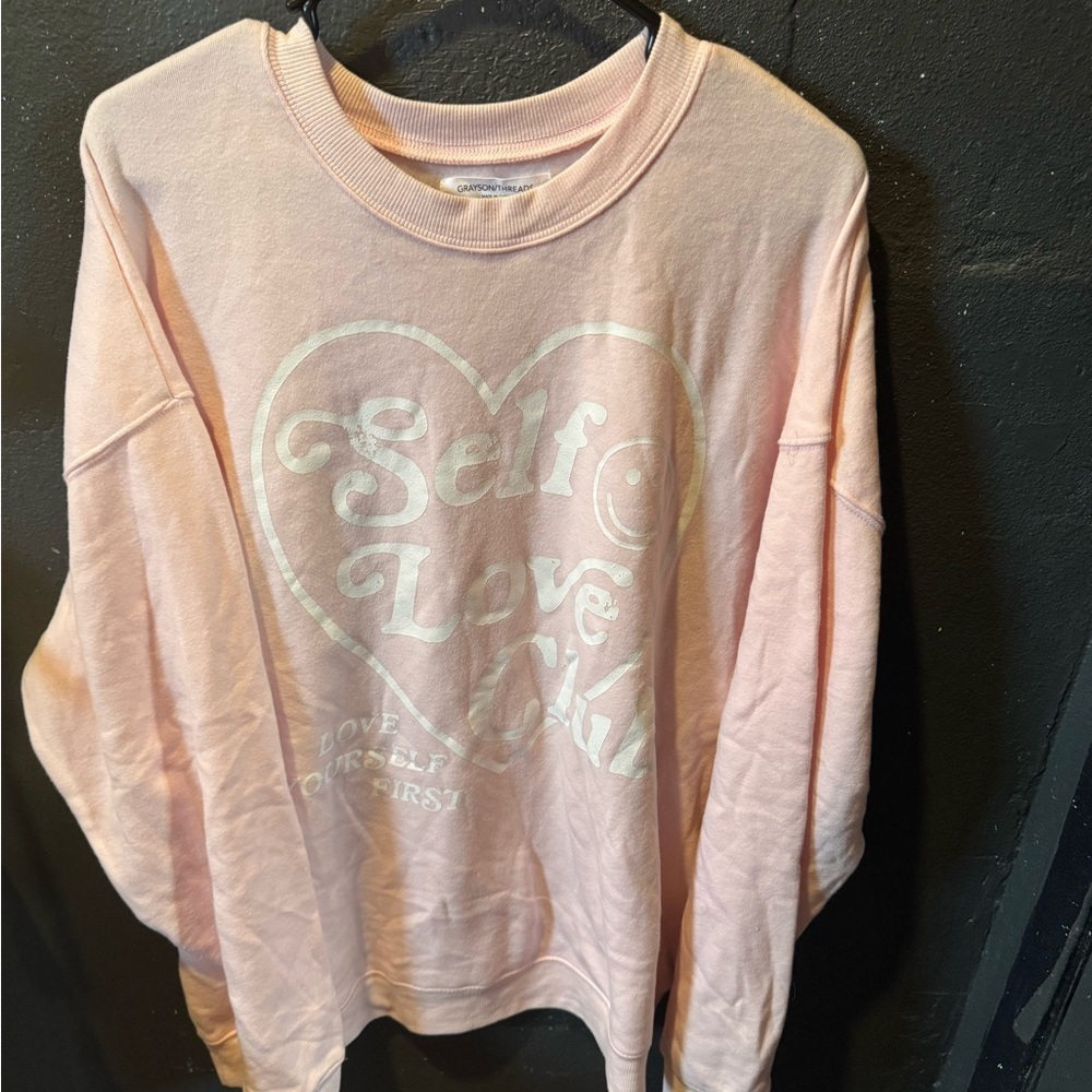 Grayson Threads Pink Self Love Cub Graphic Sweatshirt Size Medium